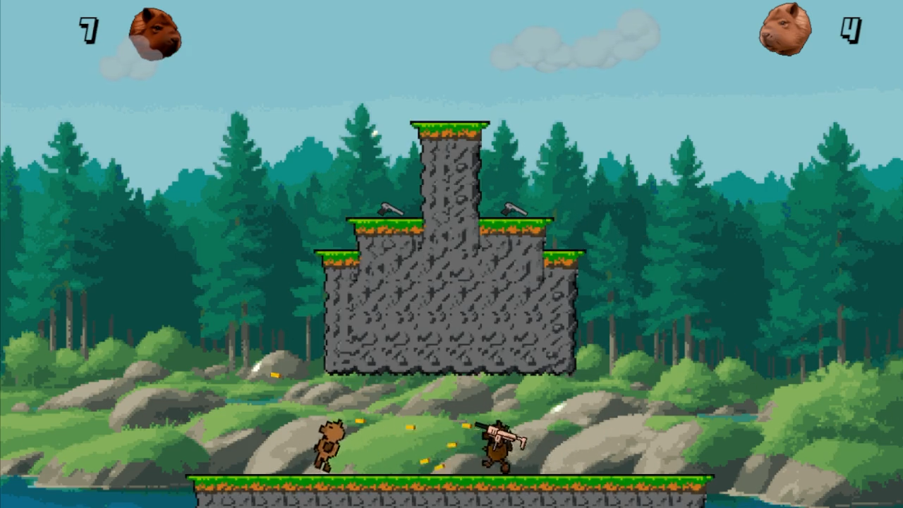 Capybaras with a Guns. A two-player game. screenshot