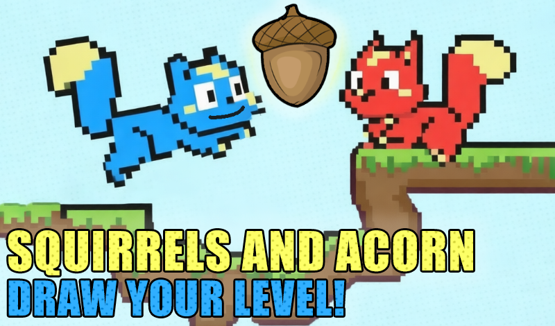 Squirrels and acorn - Draw your level! game cover