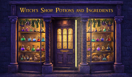 Witch's Shop. Potions and Ingredients