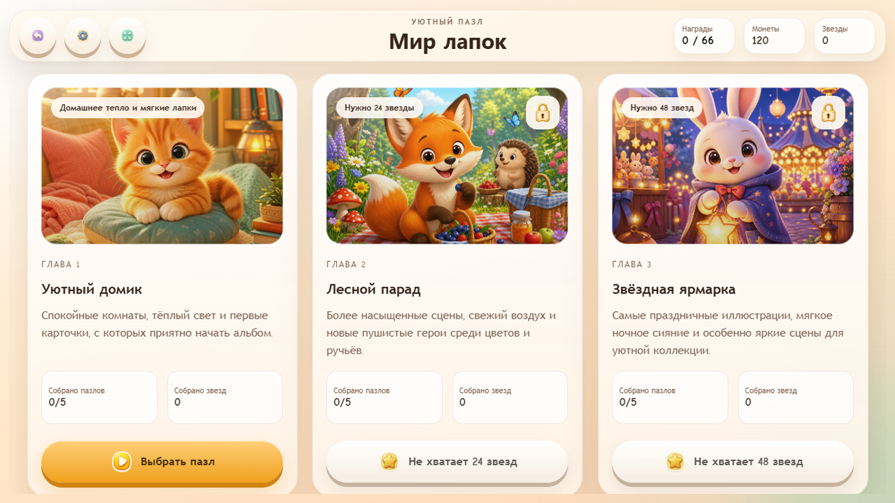 Уютный пазл «Мир лапок» — screenshot 2