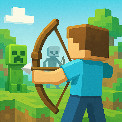 Noob Archer Craft Blocky vs Blocks Monsters icon