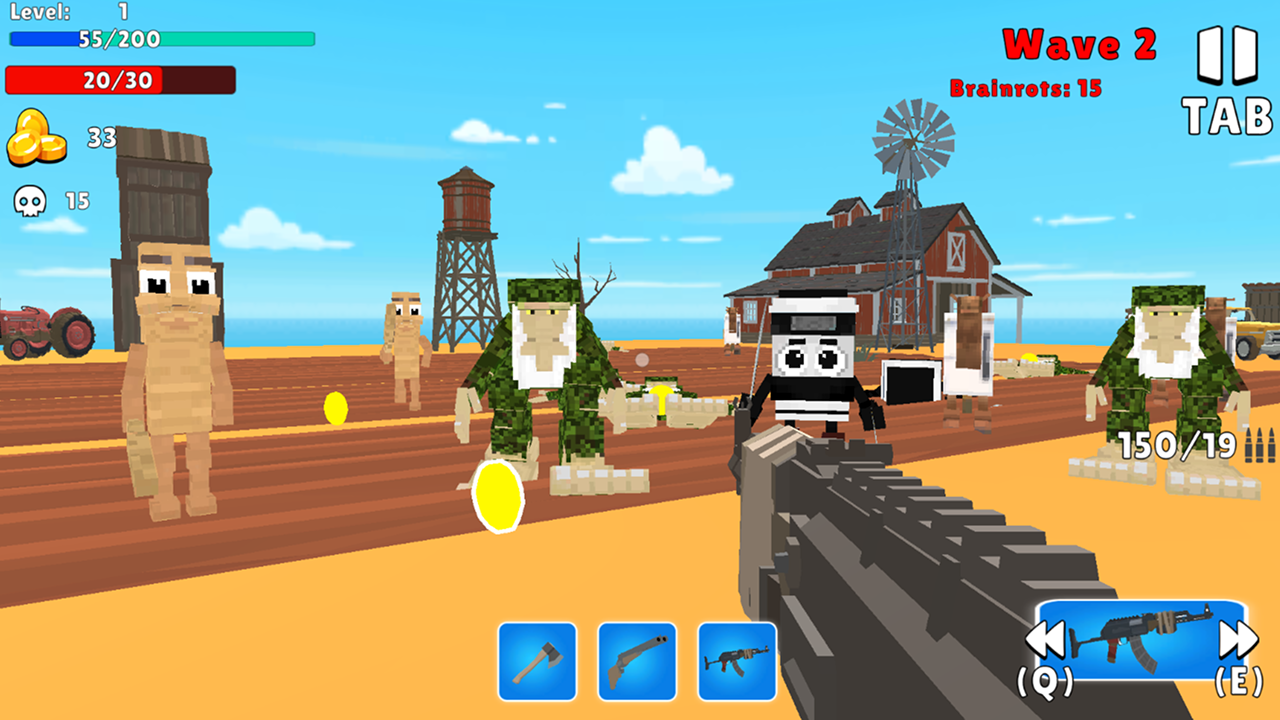 Brainrot Shooter - Secret Level （Serenity Mountains Games開発）:  Playhopで無料でオンラインプレイ