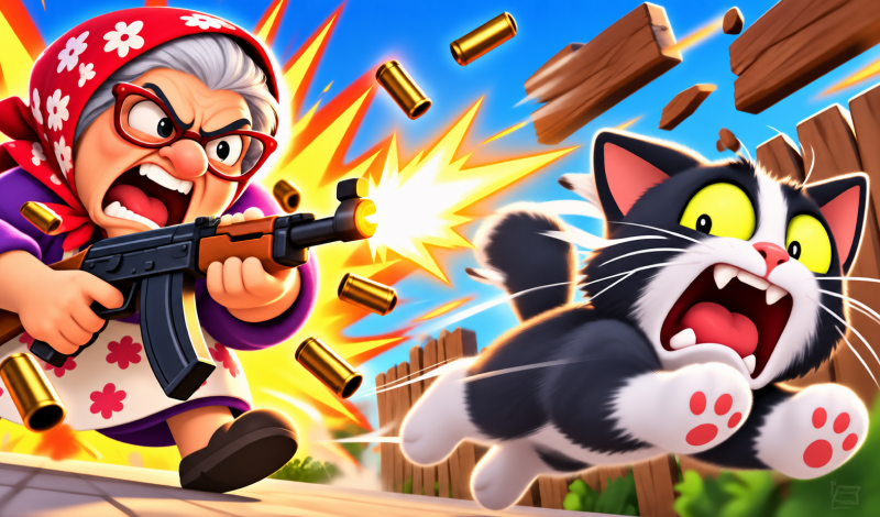 Cat vs Granny! Ragdoll sandbox game cover