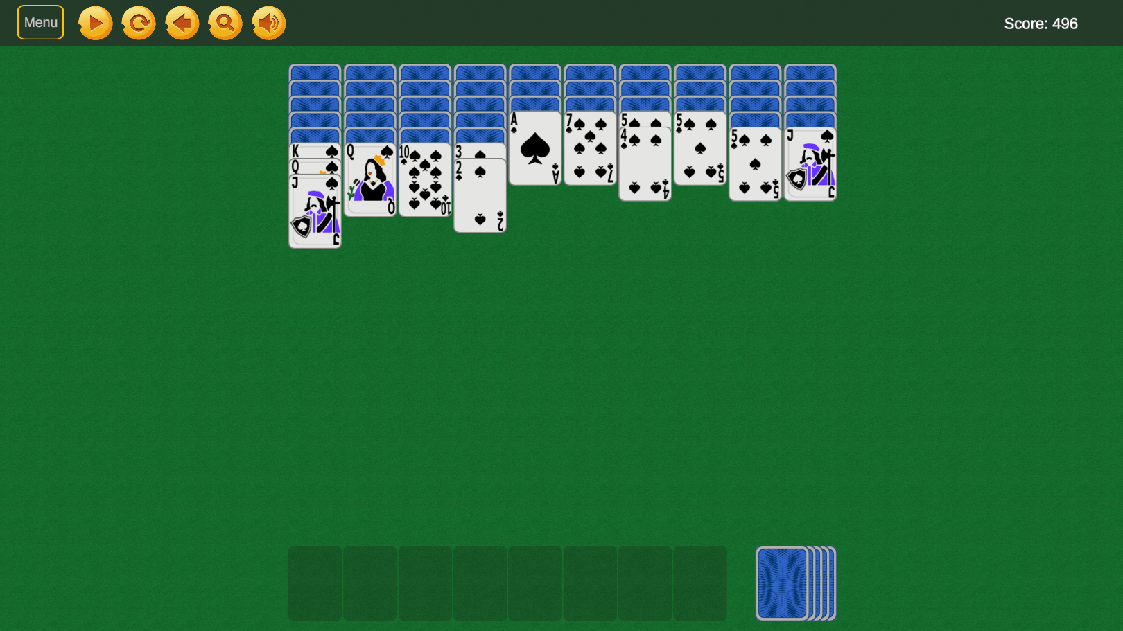 Solitaire «Classic Spider»: Big cards screenshot