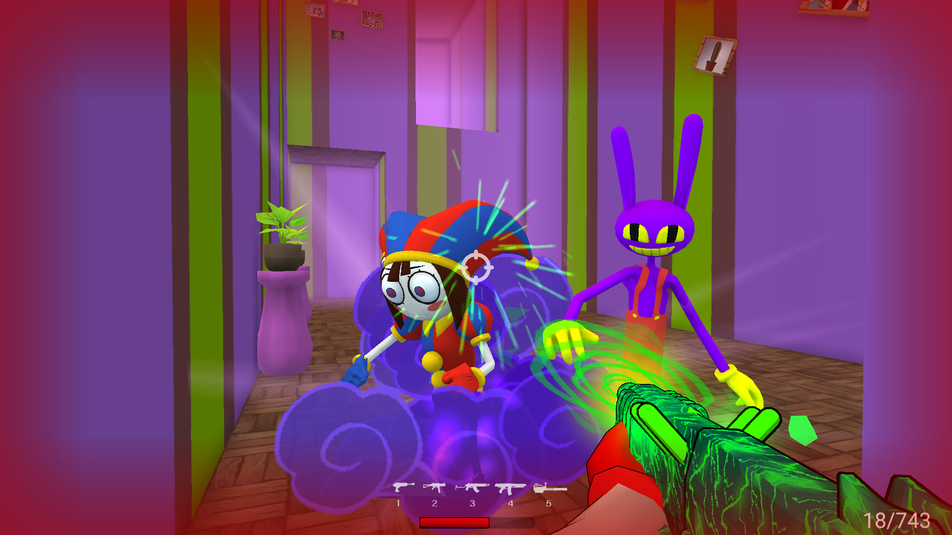 Obby Invasion at the Digital Circus. Shooter! screenshot