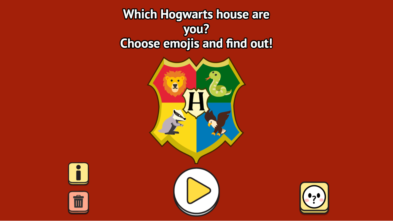 Your Hogwarts House screenshot