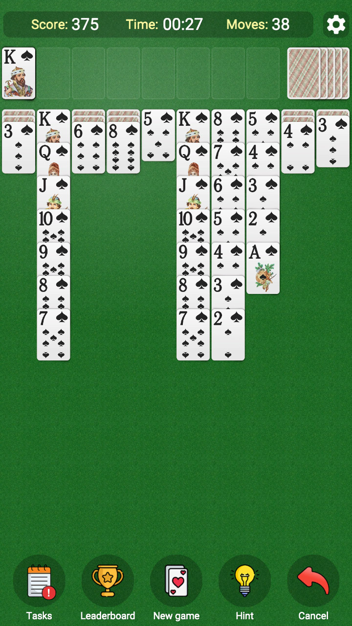 Spider Solitaire: 1, 2 or 4 suits screenshot 4