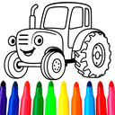 Blue Tractor: Coloring book for kids