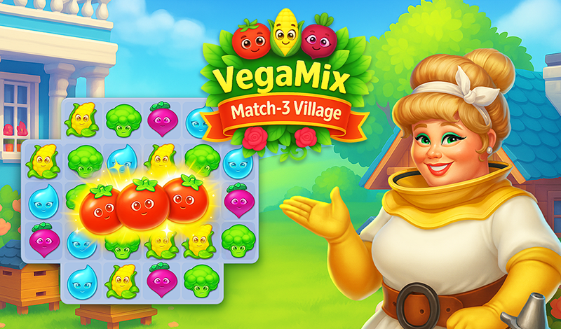 VegaMix Match-3 Village game cover