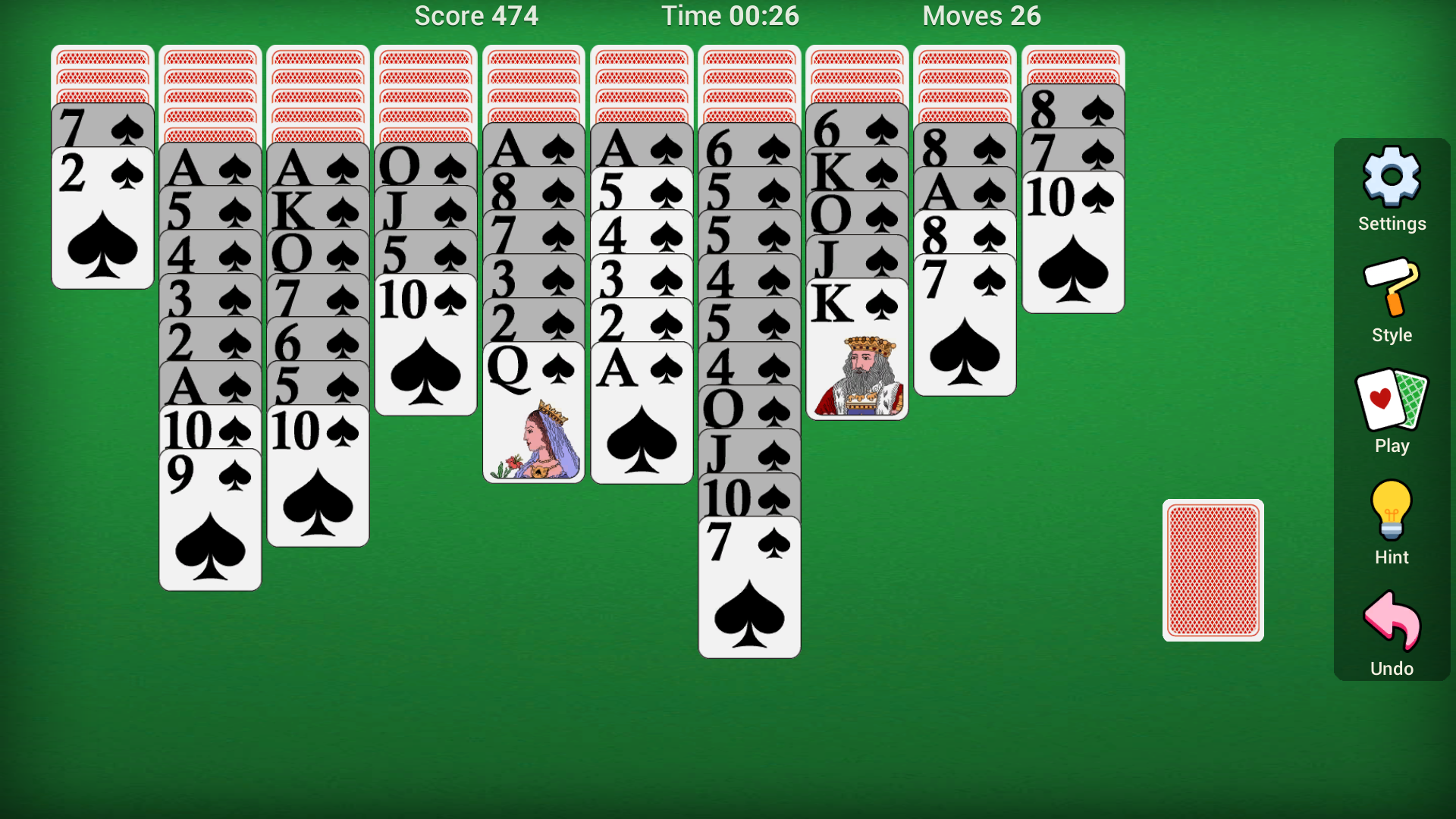 Spider Solitaire for Seniors screenshot 4