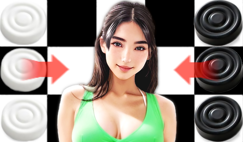 The girl wants to play checkers game cover