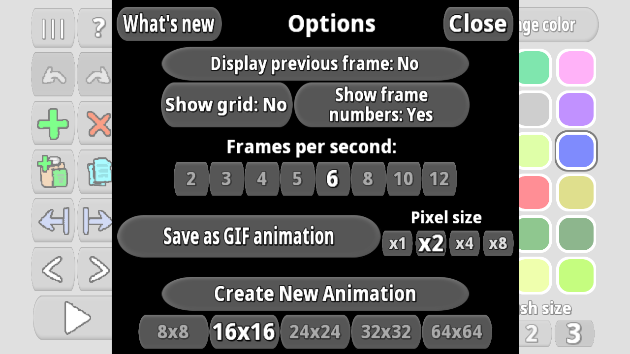 Pixel Animator: creating GIF animation screenshot