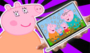 What's on Peppa Pig's Mom's laptop?