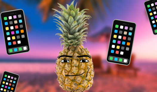 What's in Omega Pineapple's phone