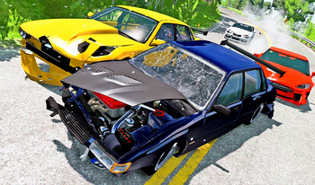 Online Simulator of Catastrophic Car Accidents