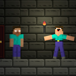 Noob hides from Herobrine