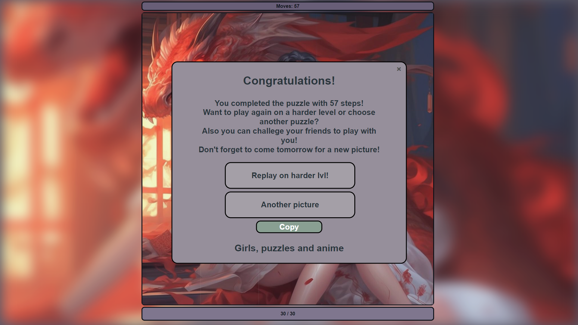 Girls, puzzles and anime screenshot