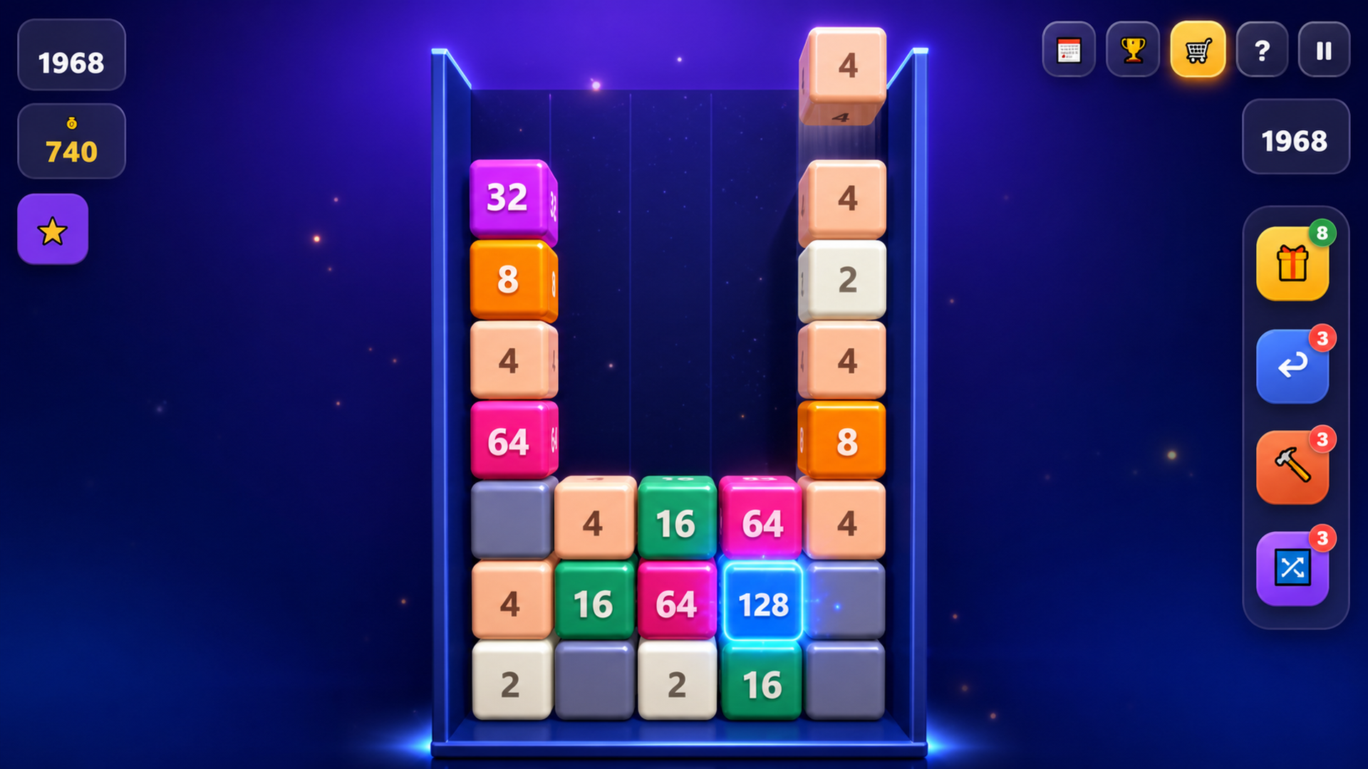 Кубический каскад: 2048 3D — screenshot 4