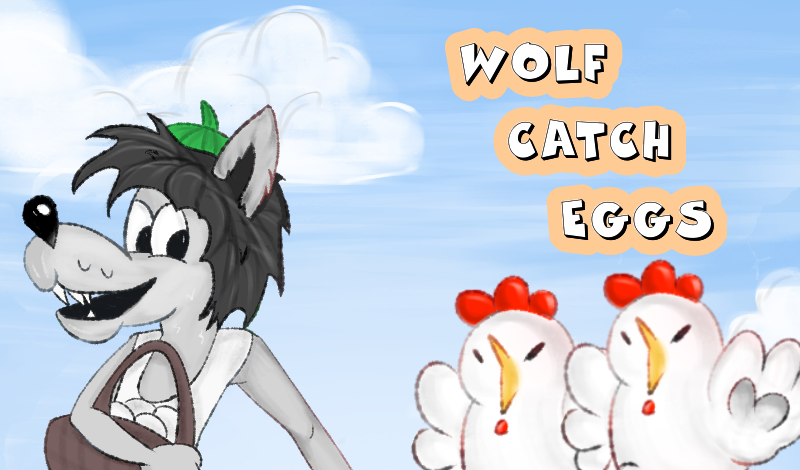 Wolf catch eggs game cover