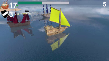 A naval battle. Middle Ages.