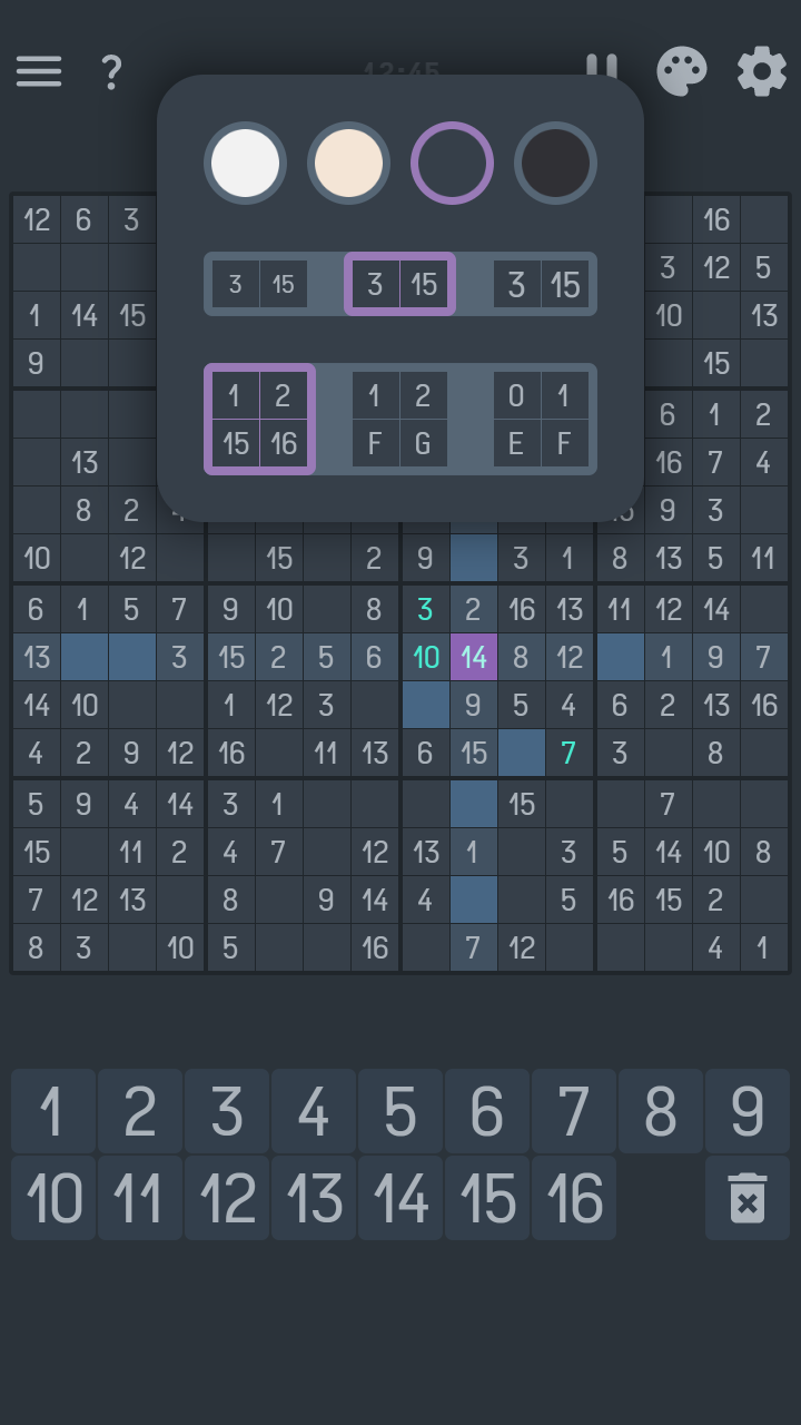 Sudoku 16x16 screenshot 18
