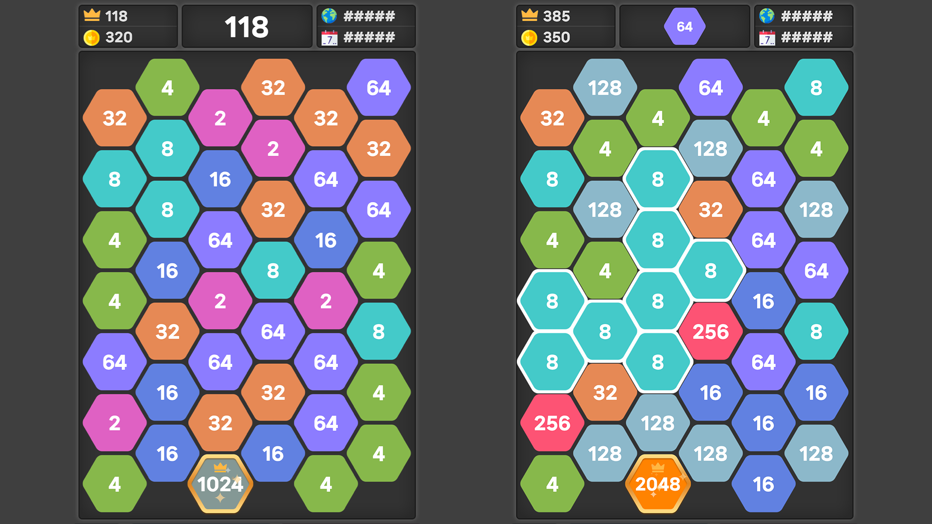 Hexa Blast 2048 screenshot