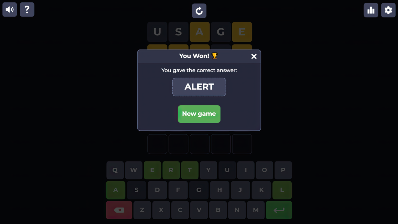Guess the word 5 letters - Wordle screenshot