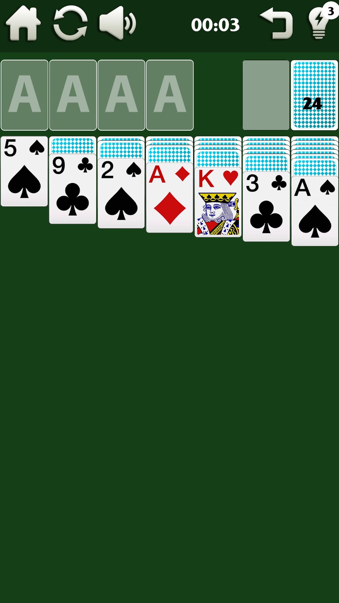 Solitaire for 1 and 3 cards screenshot 6