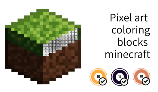 Pixel art coloring blocks minecraft