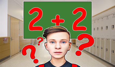 Schoolboy at school