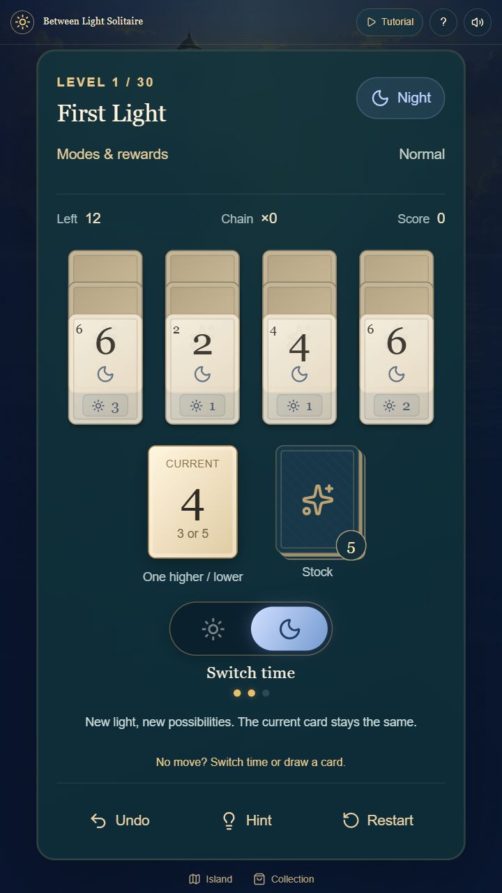 Between Light Solitaire screenshot 4