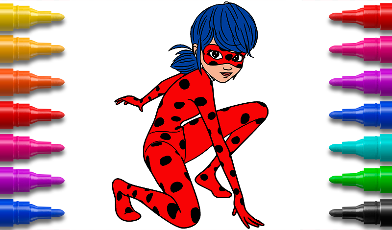 Lady Bug and Marinette Coloring Pages game cover