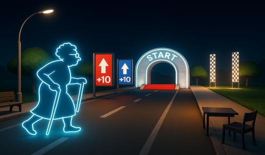 Granny in search of gold  loading=