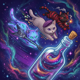 Cats in a bottle