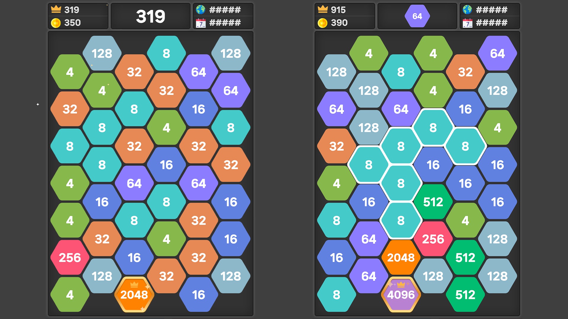 Hexa Blast 2048 screenshot