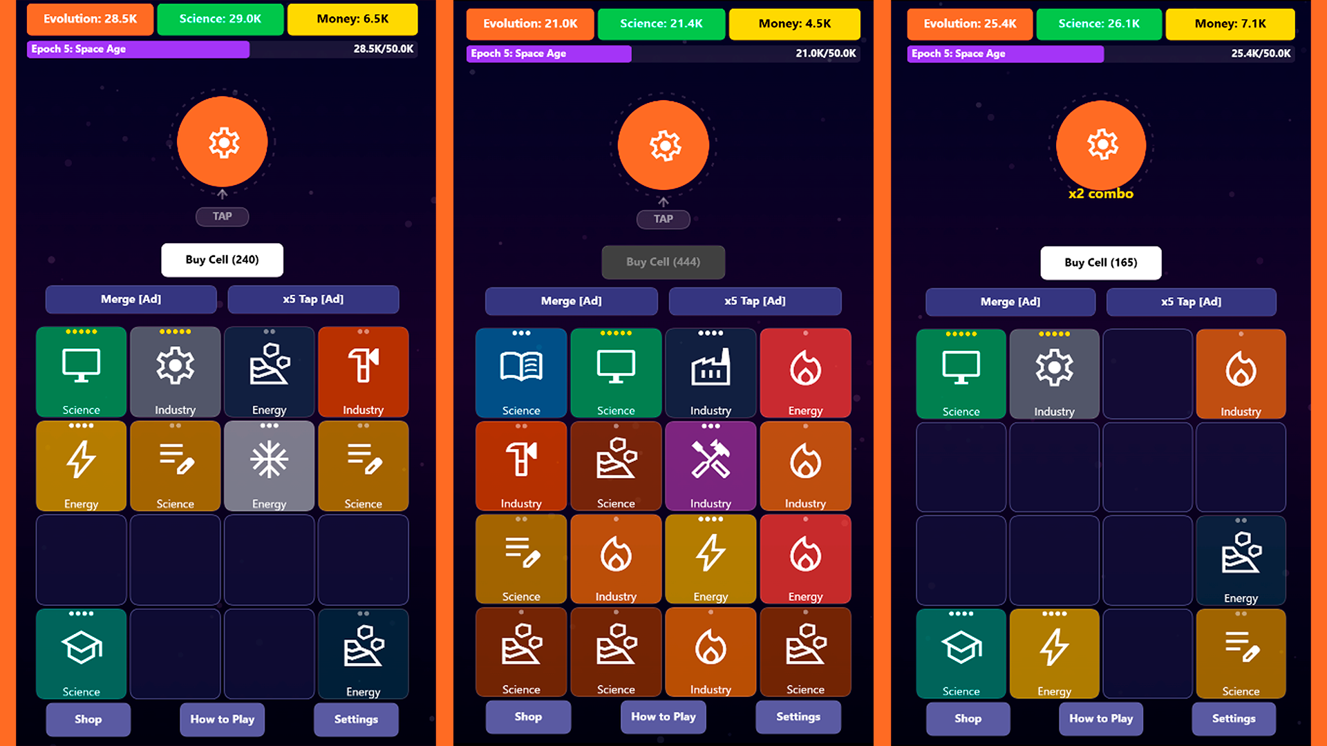 Evolution of Merge. Merge and clicker. — screenshot 2