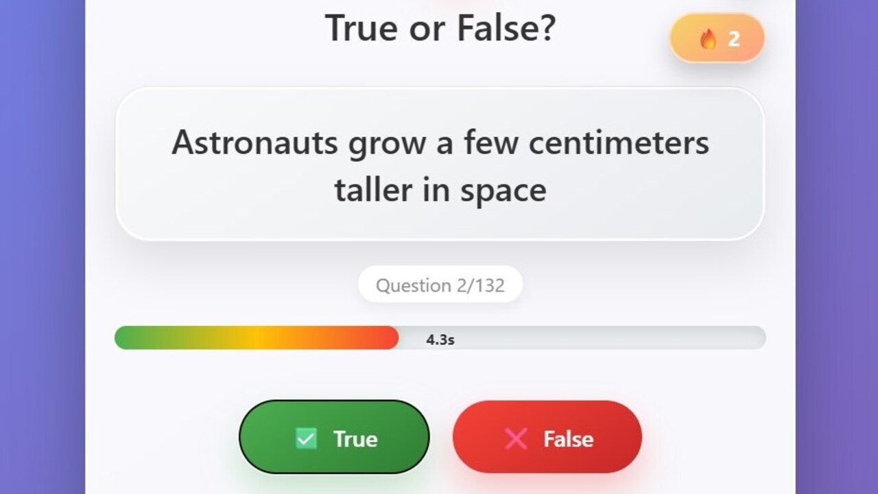 True or False: Facts — screenshot 1