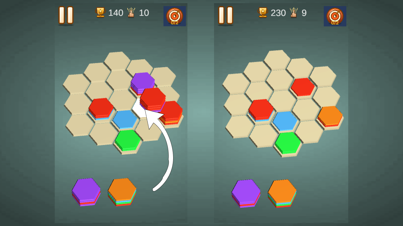 Hexagons: Color Stack Puzzle screenshot