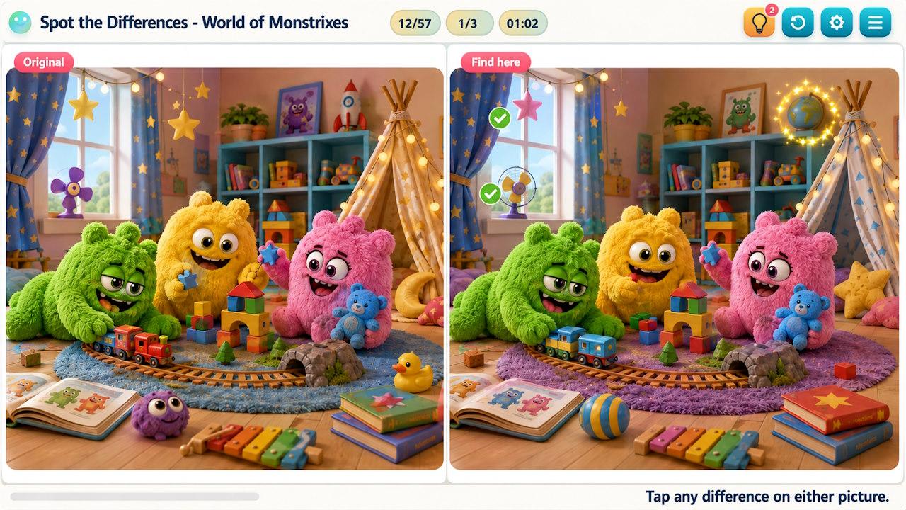 Spot the Differences - World of Monstrixes screenshot