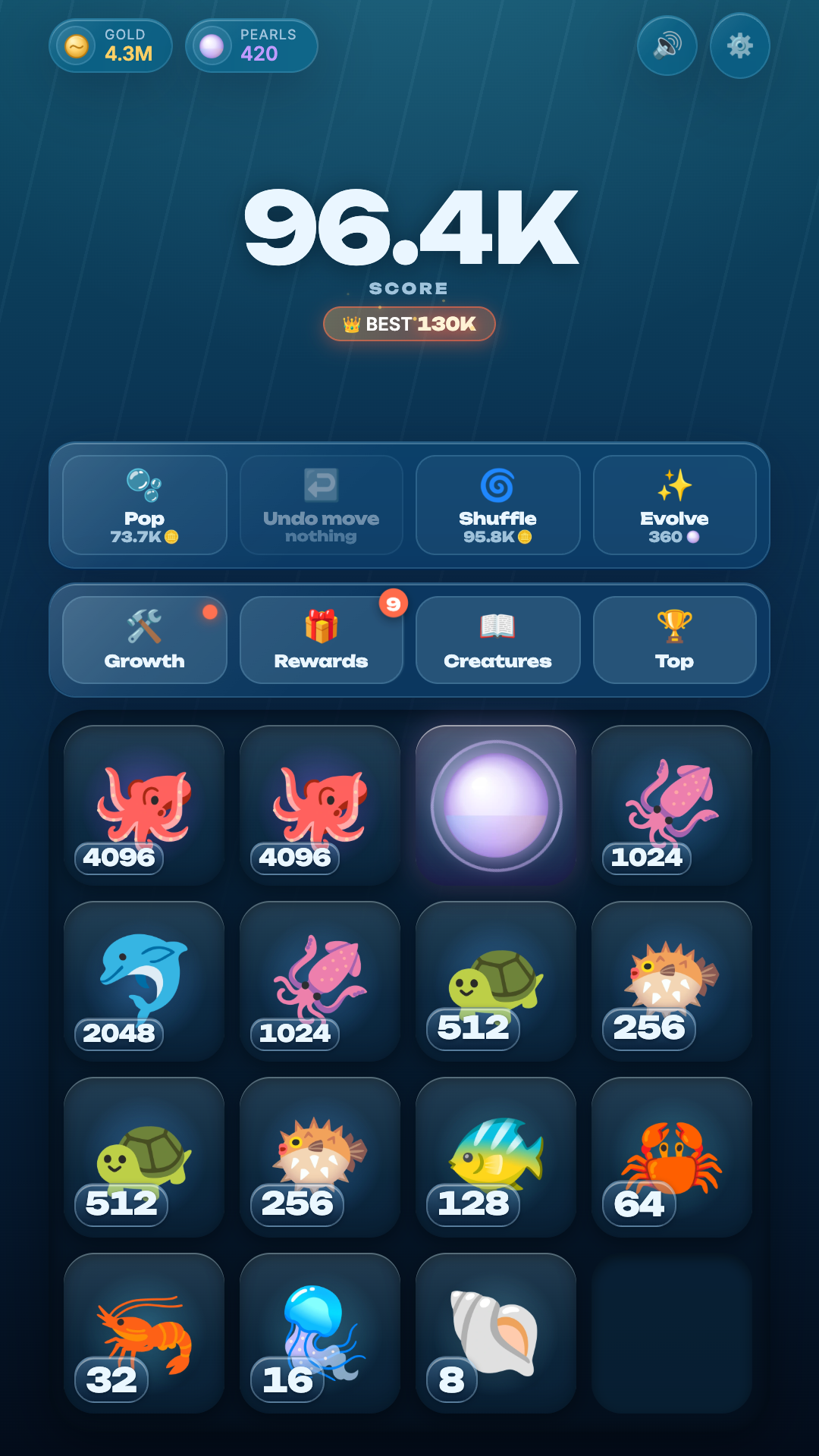 Ocean 2048: Evolution screenshot 7