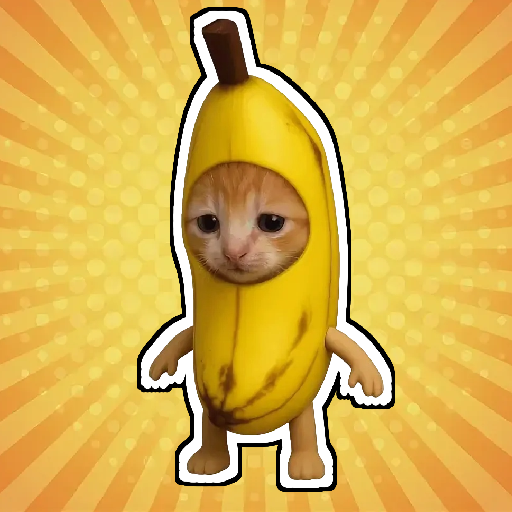 Banana Cat Runs Somewhere Meme Clicker icon