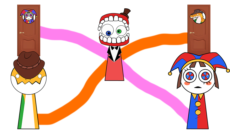 Sprunki Digital Circus Draw the Path game cover