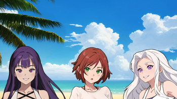 Anime girls: beach party