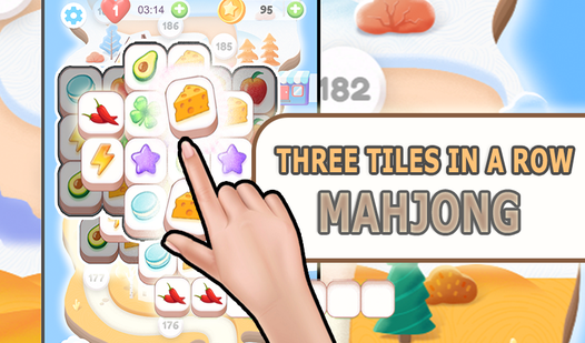 Three tiles in a row: Mahjong