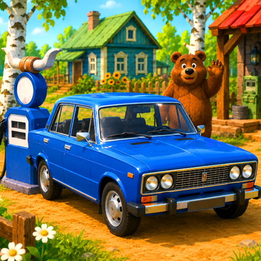 Gas station and car service simulator icon