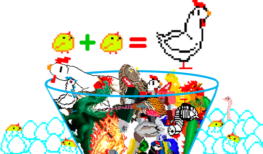 Pixel Chicken Merge