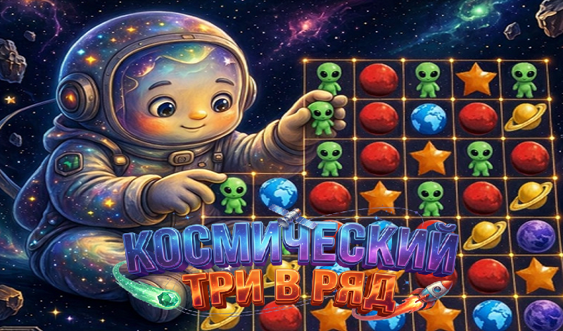 Космический три в ряд game cover