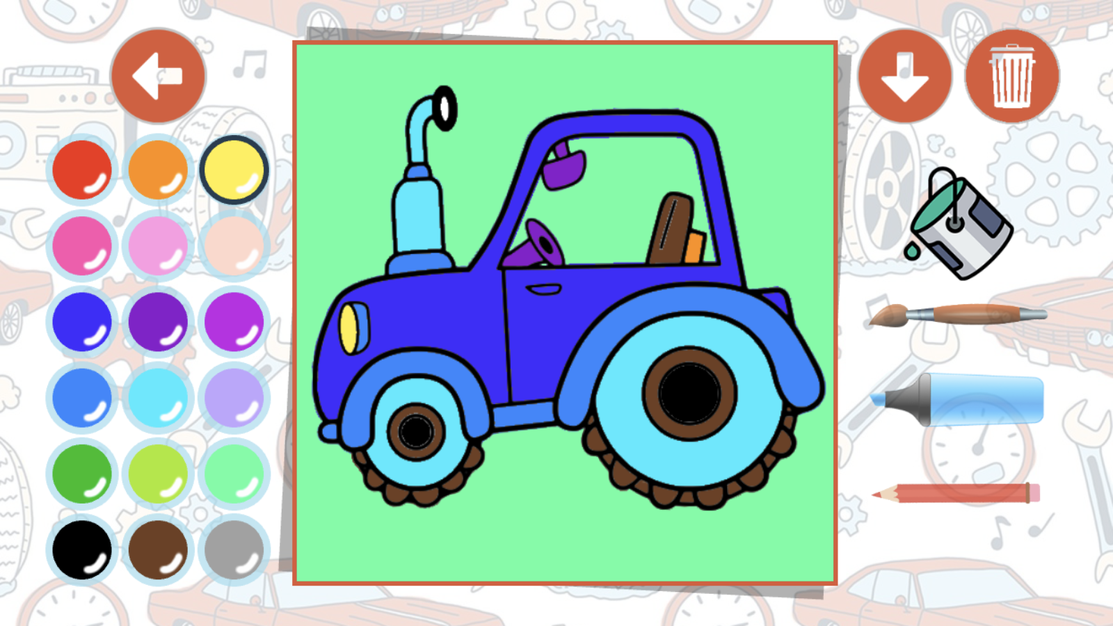 Cars coloring game for boys screenshot