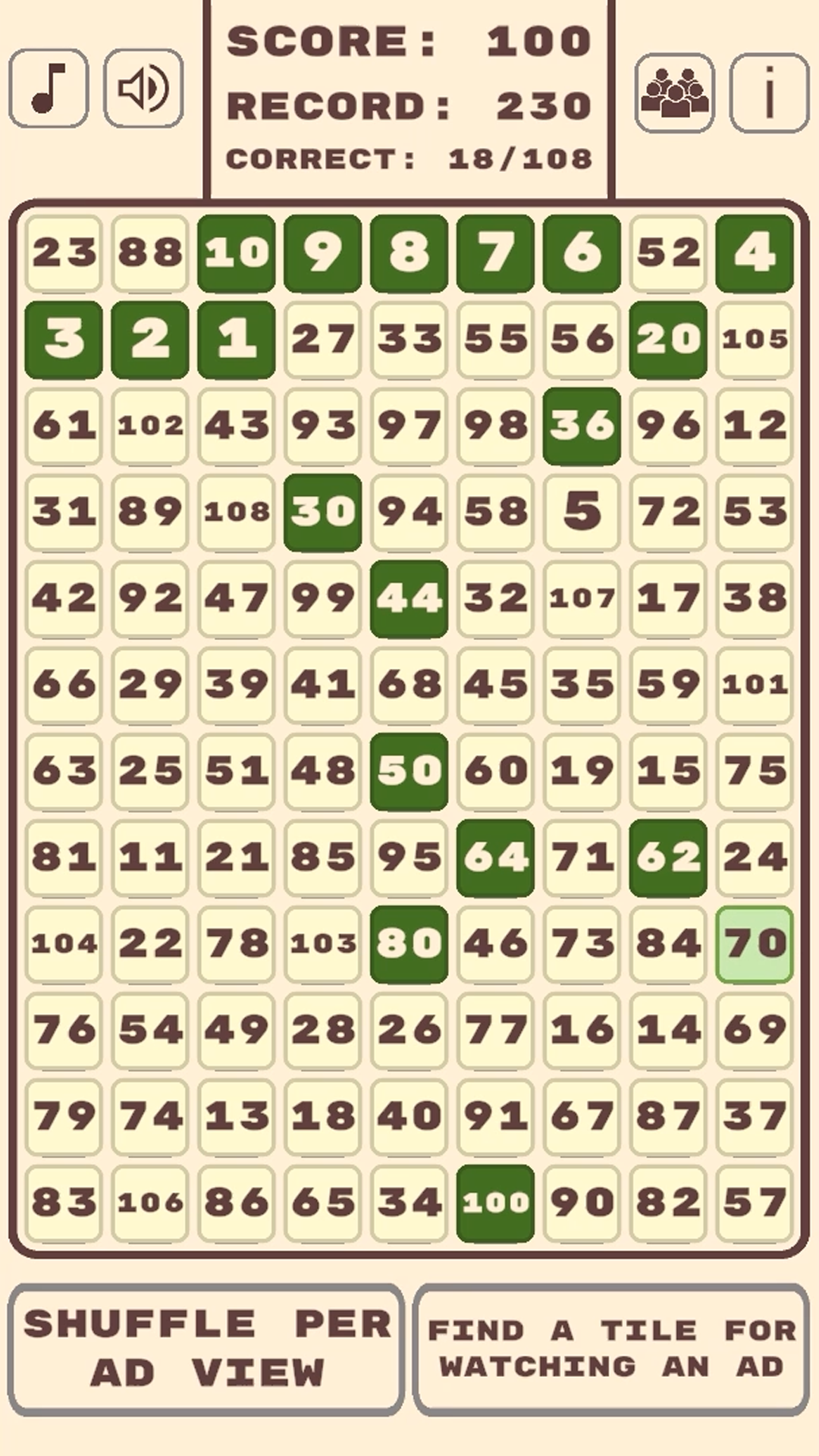 Numbers in ascending order : Tiles screenshot 5