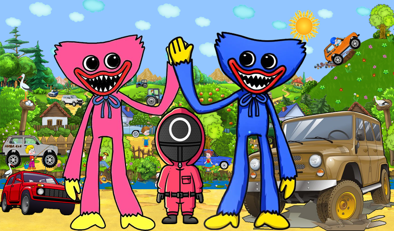 Huggy Wuggy racer game cover